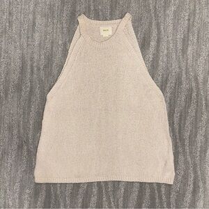 Maeve Anthropologie Ivory Knit Sleeveless Top Boho Minimalist Women’s Size L